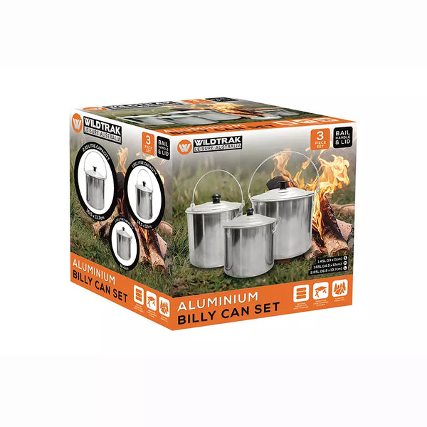 WildTrak Aluminium Billy Can Set 3PCE
