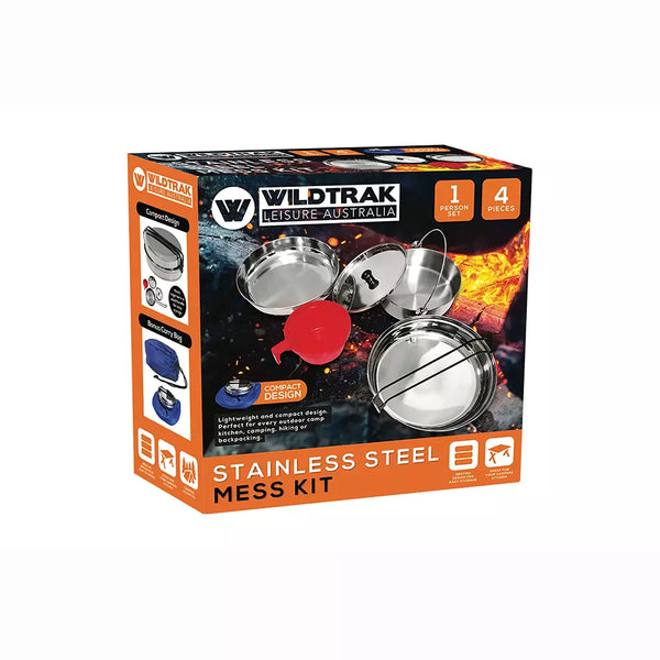 WildTrak Stainless Steel Mess Kit 1 Person