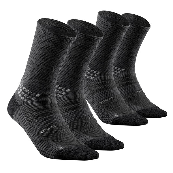 Quechua Hiking Socks MH900 High 2 Pack Carbon Grey